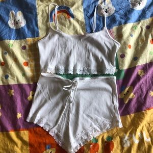 Victoria’s Secret White Lace PJ Set